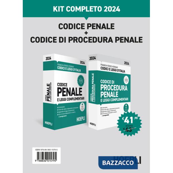 CODICE PENALE + CODICE DI PROCEDURA PENALE. KIT COMPLETO 2024. CON ESP