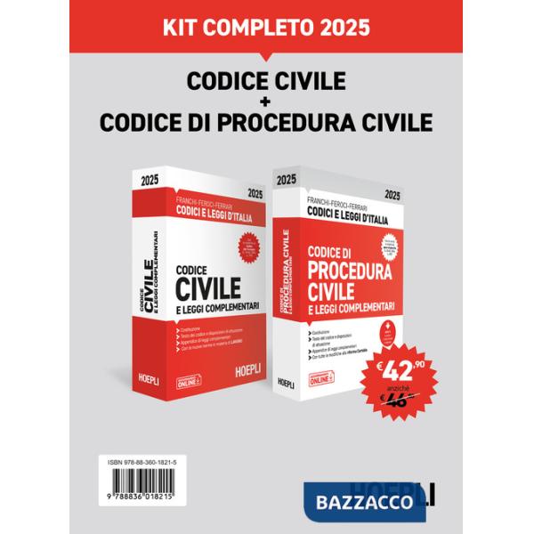 Codice civile e Codice di procedura civile 2025. Kit completo