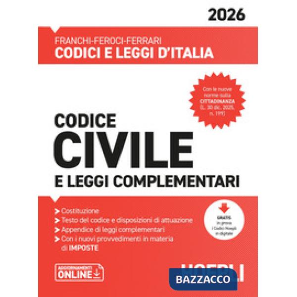 Codice civile e leggi complementari 2026. Nuova ediz.