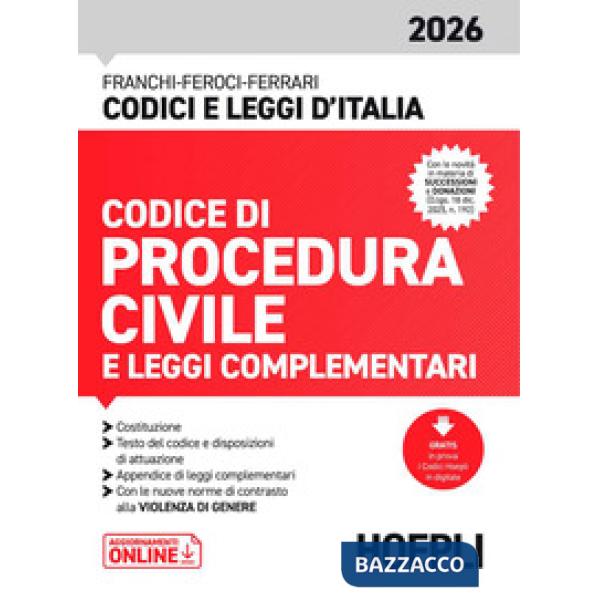 Codice di procedura civile e leggi complementari 2026