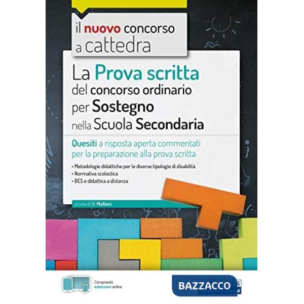 Prova scritta del concorso a cattedra per sostegno nella Scuola secondaria. Quesiti a risposta aperta su metodologie didattiche,
