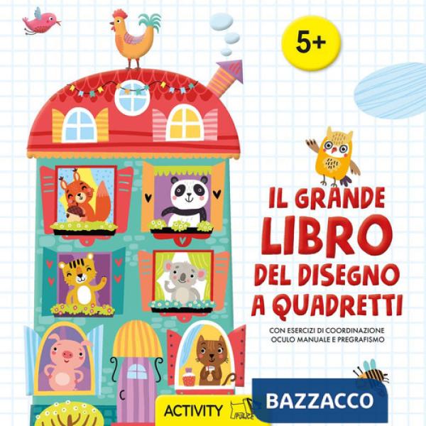Grande libro del disegno a quadretti. Con esercizi di coordinazione oculo manuale e pregrafismo. Ediz. a colori (Il)