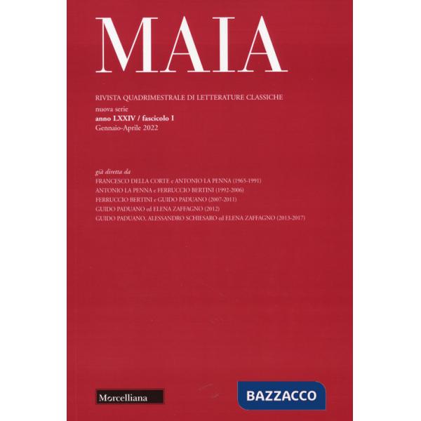 Maia. Rivista di letterature classiche (2022). Vol. 1