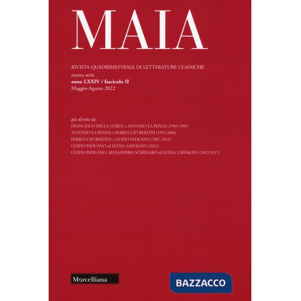 Maia. Rivista di letterature classiche (2022). Vol. 2