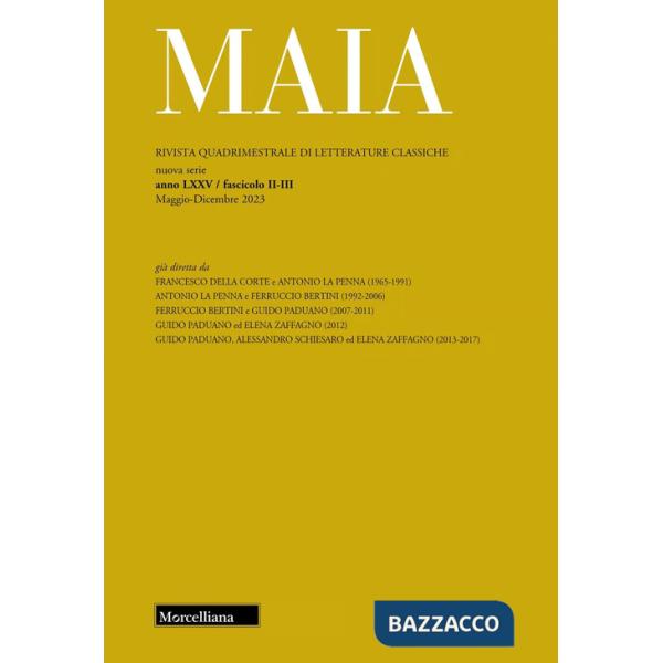 Maia. Rivista di letterature classiche (2023). Vol. 2-3: Virgilio, Eneide