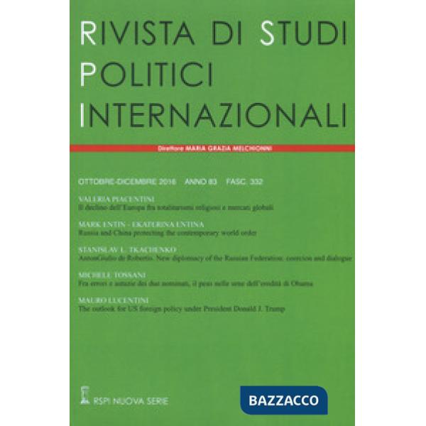 Rivista di studi politici internazionali (2016). Vol. 4