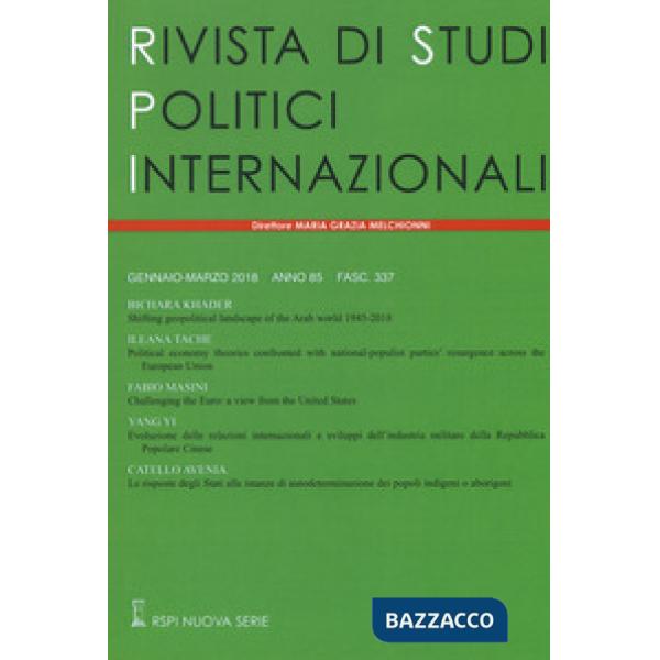 Rivista di studi politici internazionali (2018). Vol. 1