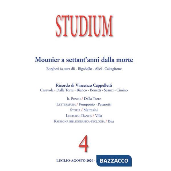 Studium (2020). Vol. 4: Mounier a settant'anni dalla morte