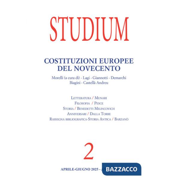 Studium (2025). Vol. 2: Costituzioni europee del Novecento