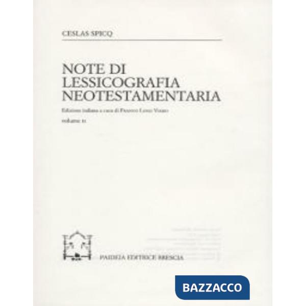Note di lessicografia neotestamentaria. Vol. 2