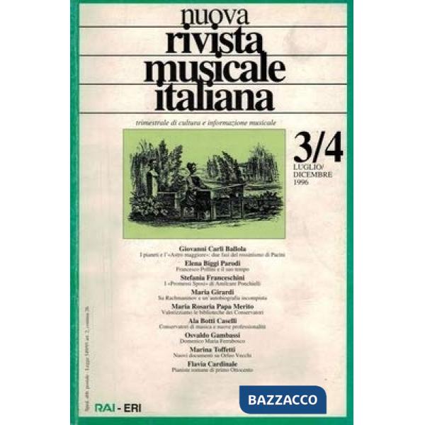 Nuova rivista musicale italiana (1996) vol. 3-4