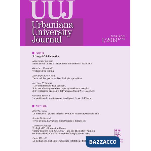 Urbaniana University Journal. Euntes Docete (2019). Vol. 1: Il Vangelo della santità