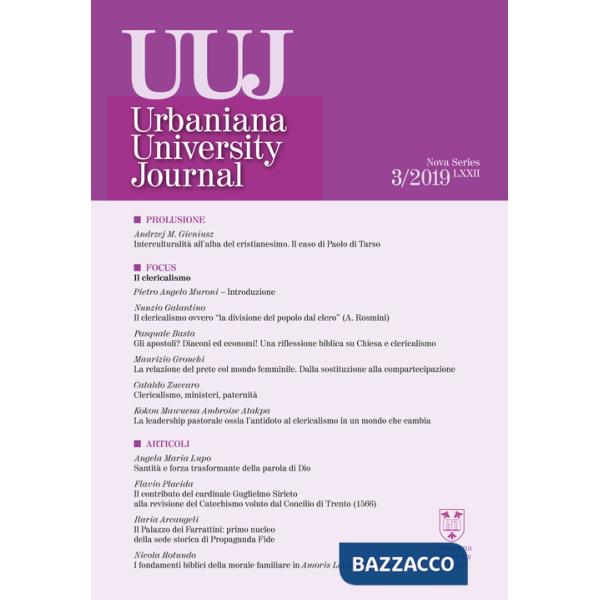 Urbaniana University Journal. Euntes Docete (2019). Vol. 3: Il clericalismo