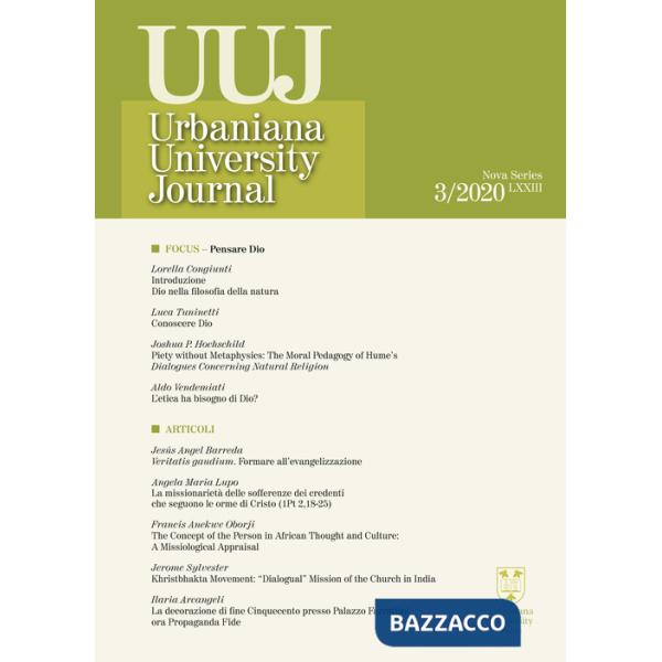 Urbaniana University Journal. Euntes Docete (2020). Vol. 3: Focus. Pensare Dio