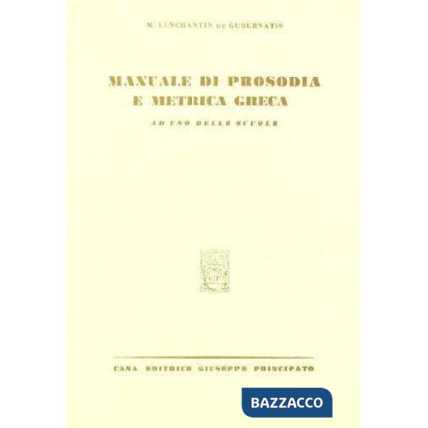 MANUALE DI PROSODIA E METRICA GRECA