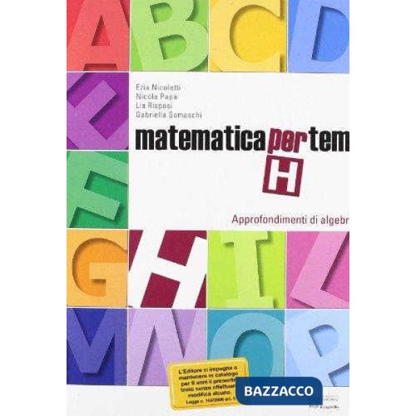 MATEMATICA PER TEMI H