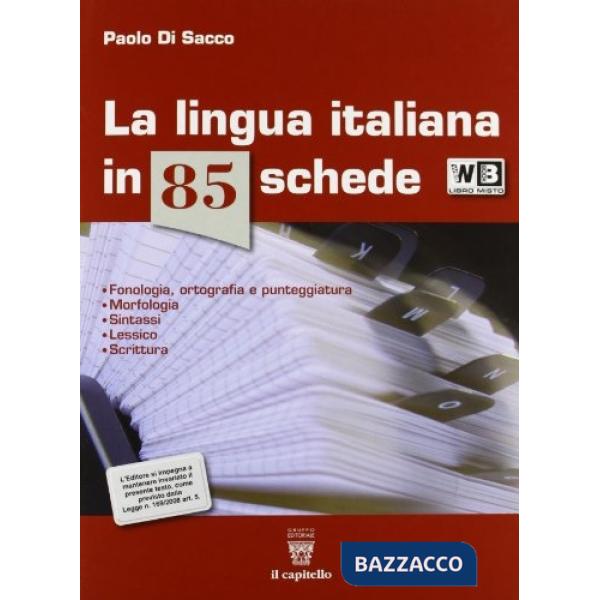 LINGUA ITALIANA 85 SCHEDE + 600 + INVAL