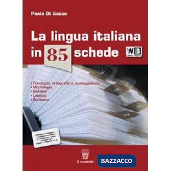 LINGUA ITALIANA IN 85 SCHEDE LIBRO DIGITALE