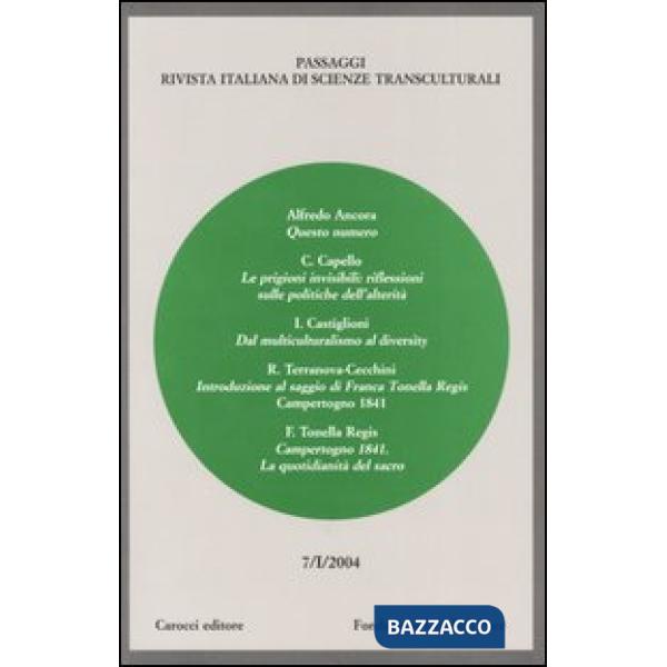 Passaggi (2004). Rivista italiana di scienze transculturali. Vol. 7