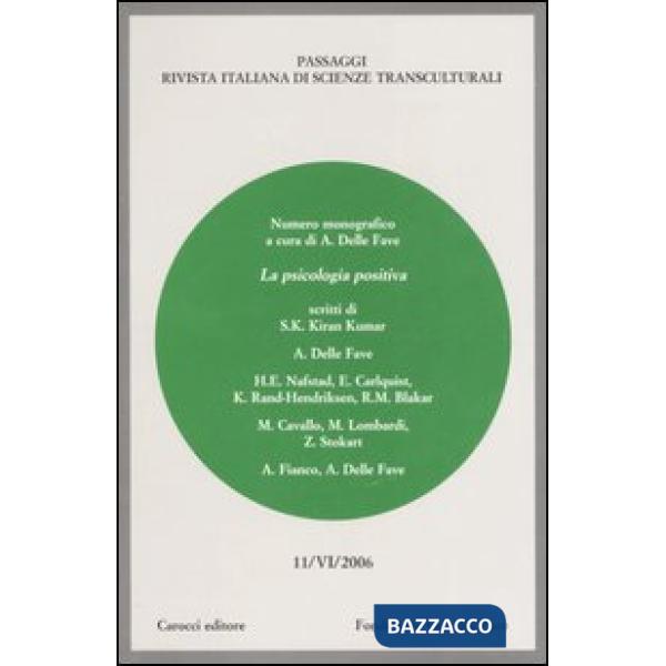 Passaggi (2006). Rivista italiana di scienze transculturali. Vol. 11