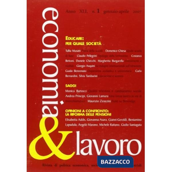 Economia & lavoro (2007). Vol. 1