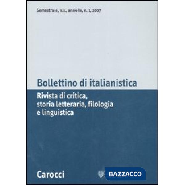 Bollettino di italianistica. Rivista di critica, storia letteraria, filologia e 