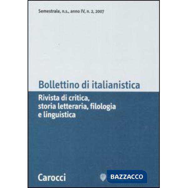 Bollettino di italianistica. Rivista di critica, storia letteraria, filologia e 