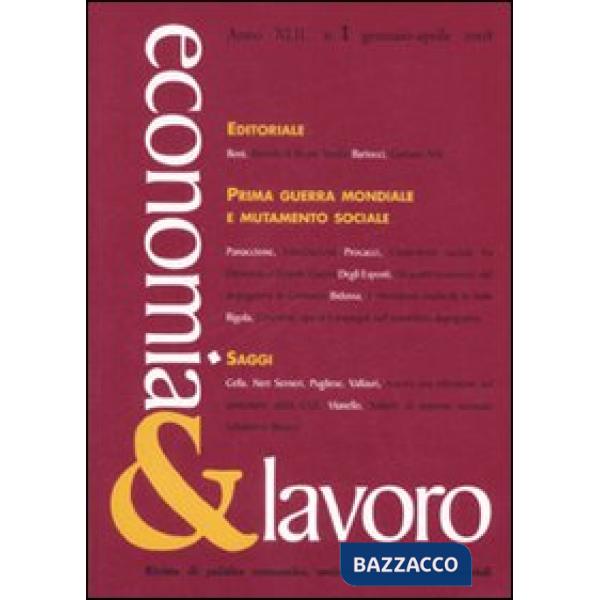 Economia & lavoro (2008). Vol. 1