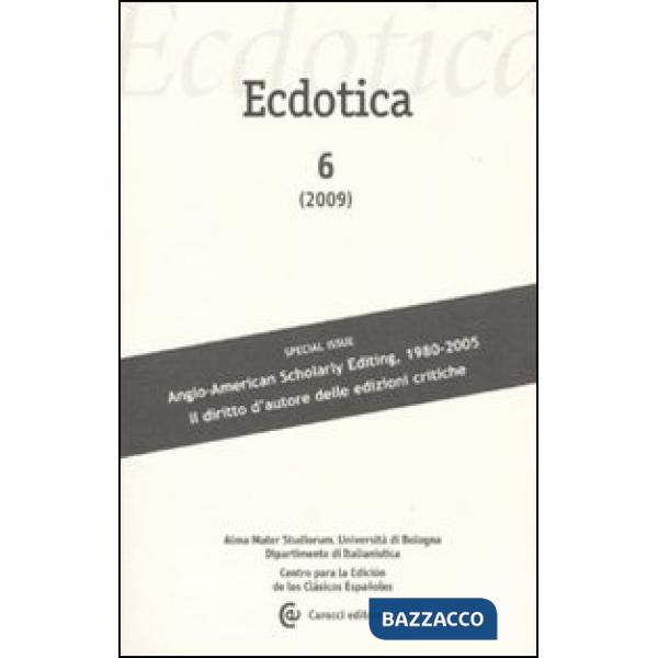Ecdotica (2009). Vol. 6