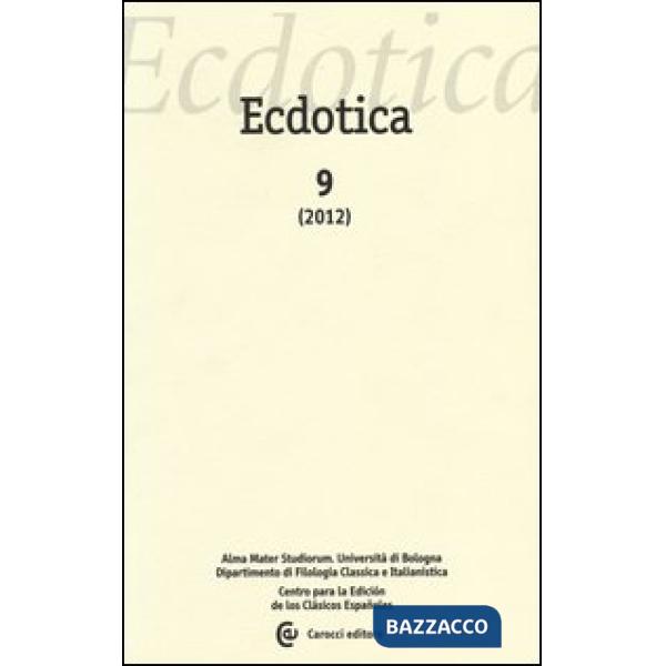 Ecdotica (2012). Vol. 9
