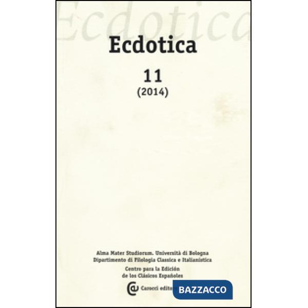 Ecdotica (2014). Vol. 11
