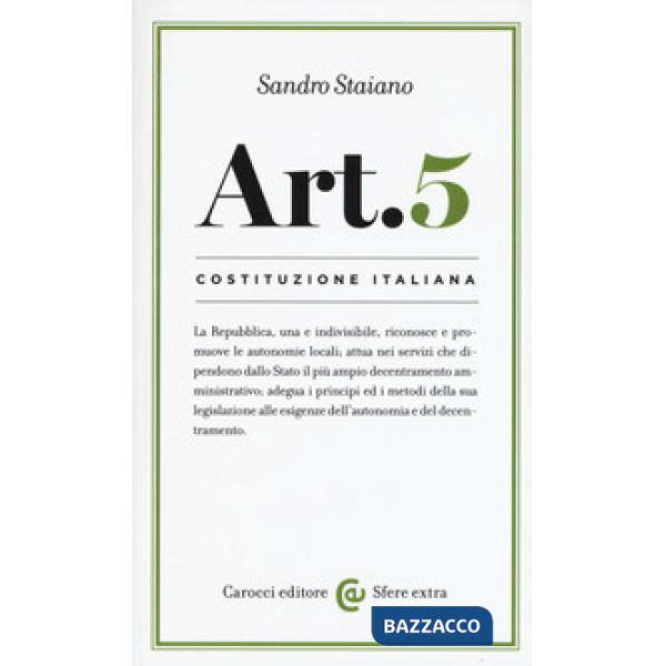 Costituzione italiana: articolo 5