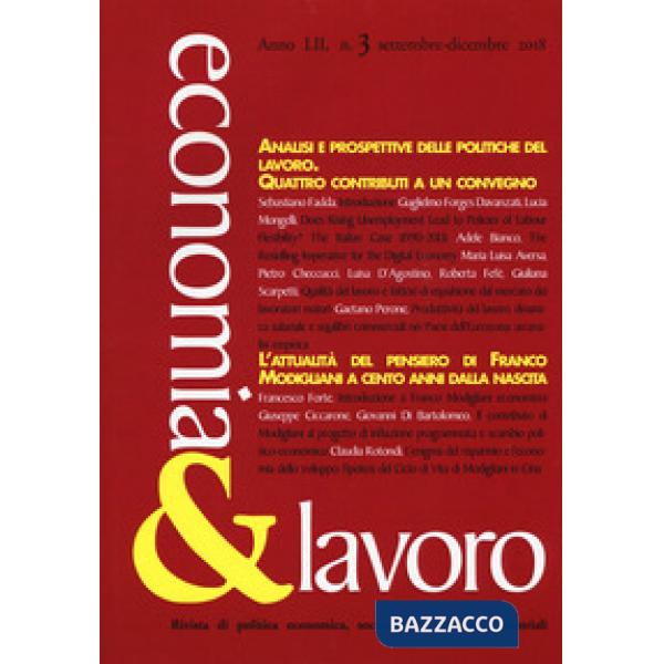 Economia & lavoro (2018). Vol. 3: Settembre-dicembre