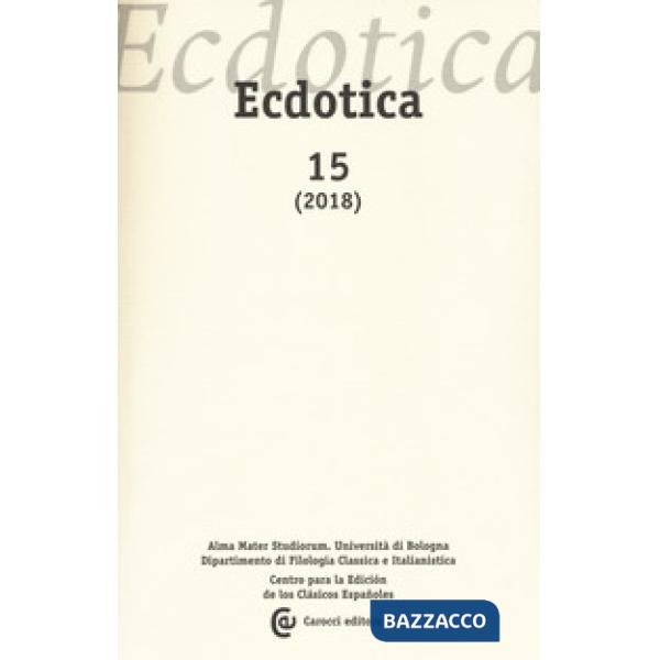 Ecdotica (2018). Vol. 15