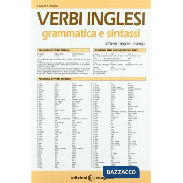 Verbi inglesi. Grammatica e sintassi. Schemi, regole, esempi