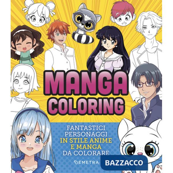 Manga coloring. Fantastici personaggi in stile anime e manga da colorare
