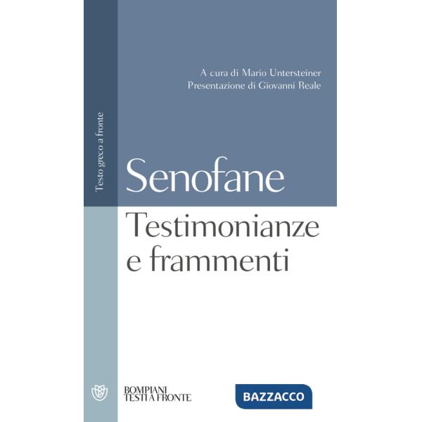 Testimonianze e frammenti. Testo greco a fronte