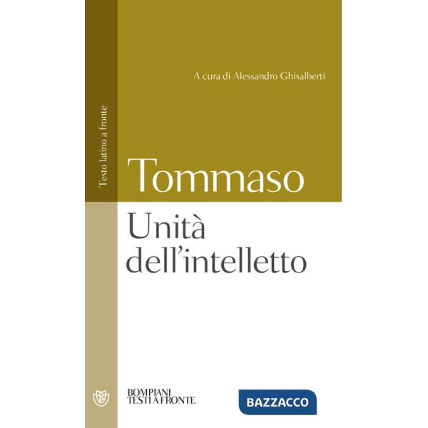 Unità dell'intelletto. Testo latino a fronte