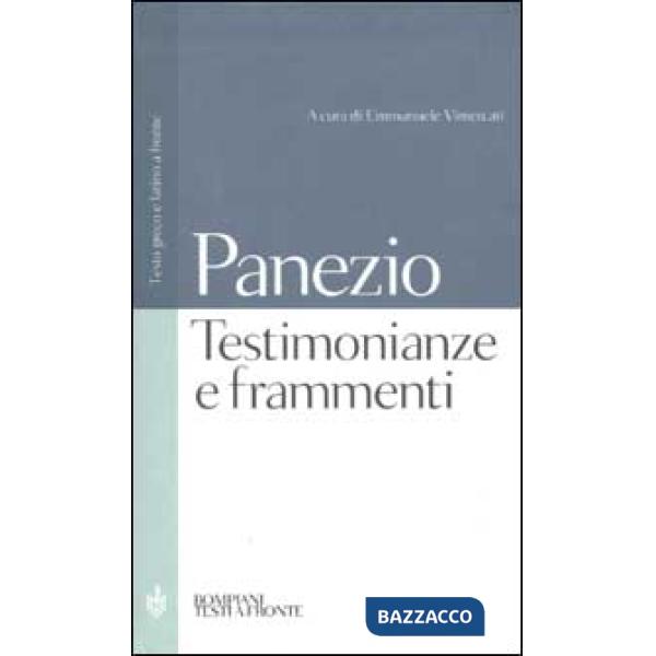Testimonianze e frammenti. Testo greco e latino a fronte