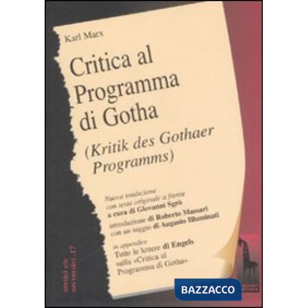 Critica del programma di Gotha. Testo tedesco a fronte