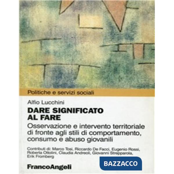 Dare significato al fare. Osservazione e intervento territoriale di fronte agli stili di comportamento, consumo e abuso giovanil