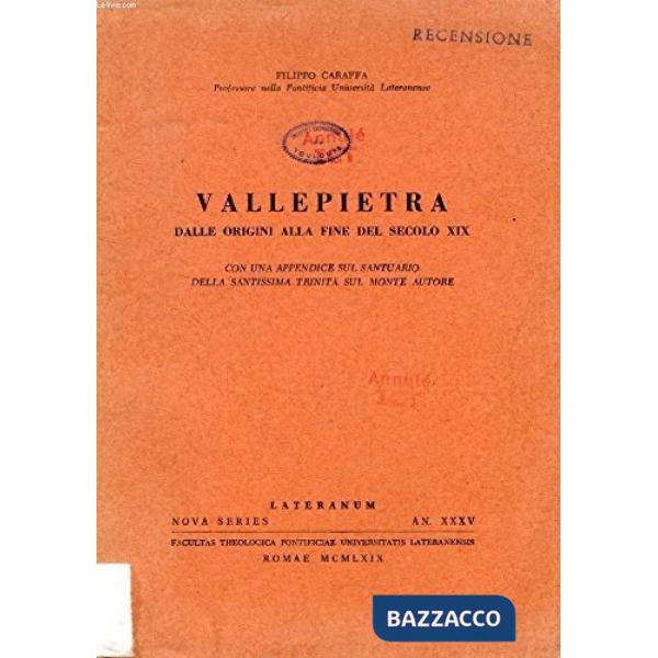 Vallepietra dalle origini alla fine del secolo XIX