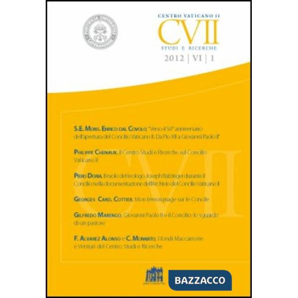 Centro Vaticano II. Studi e ricerche (2012). Vol. 1