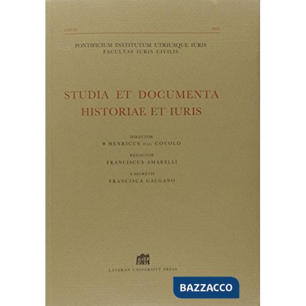 Studia et documenta historia et iuris (2015)