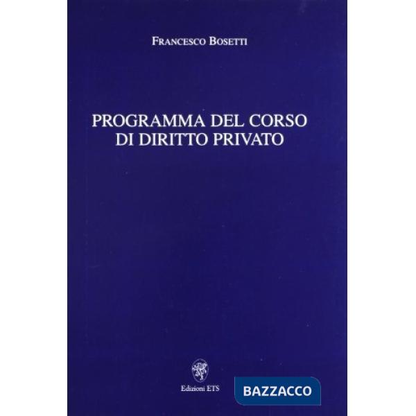 Programma del corso di diritto privato