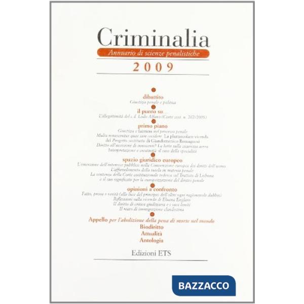 Criminalia. Annuario di scienze penalistiche (2009)