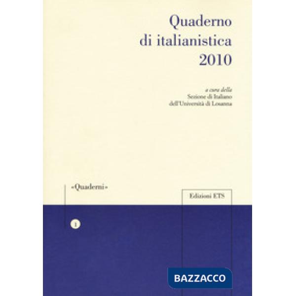 Quaderno di italianistica 2010
