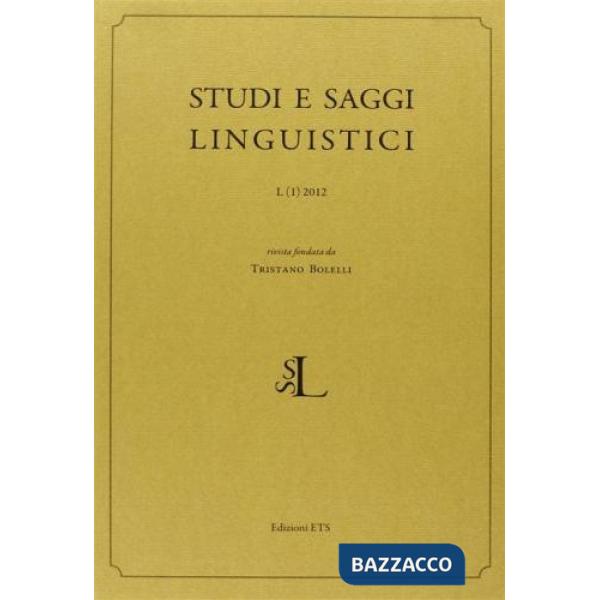 Studi e saggi linguistici (2012). Vol. 1