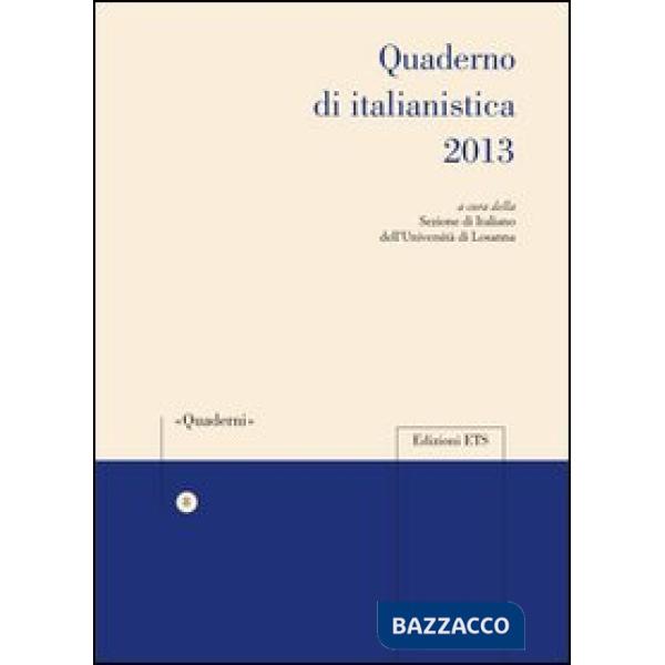 Quaderno di italianistica 2013