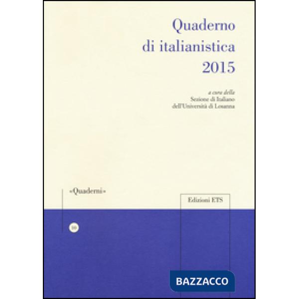 Quaderno di italianistica 2015